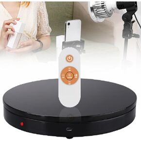 32cm Electric Rotation Panel Table, 90kg Load Photography Platform Stand, Remote Control/Speed Adjustment, 12-144 Hours Battery Life