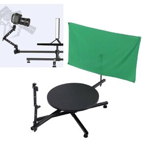 Rotating Display Stand Camera Spinner Adjustable Shooting Turntable，360 Degree Product Images or Jewelry, Collectible Display 87x 44x13cm