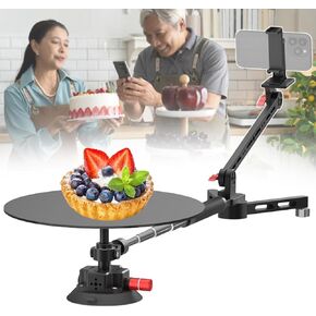 360 Degree Spinner Photography Turntable, 360° Spinning Camera Mount With Metal Ball Head And Cell Phone Holder, Manual Rotating Photo Shooting Tables, For Photographing Bags/Cosmetics
