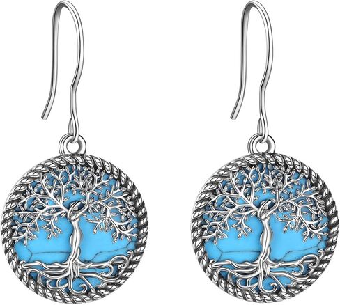 ONEFINITY Tree of Life Earrings Sterling Silver Moonstone Tree of Life Dangle Drop Earrings Teardrop Moonstone Jewelry for Women Girls in Saudi Arabia