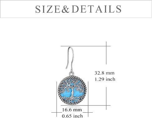 ONEFINITY Tree of Life Earrings Sterling Silver Moonstone Tree of Life Dangle Drop Earrings Teardrop Moonstone Jewelry for Women Girls in Saudi Arabia