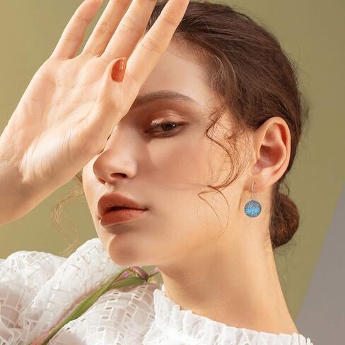 ONEFINITY Tree of Life Earrings Sterling Silver Moonstone Tree of Life Dangle Drop Earrings Teardrop Moonstone Jewelry for Women Girls in Saudi Arabia