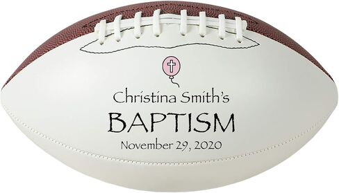 Personalized Baptism Football, Custom Baptism Football, Christening Keepsake (Blue) in Saudi Arabia