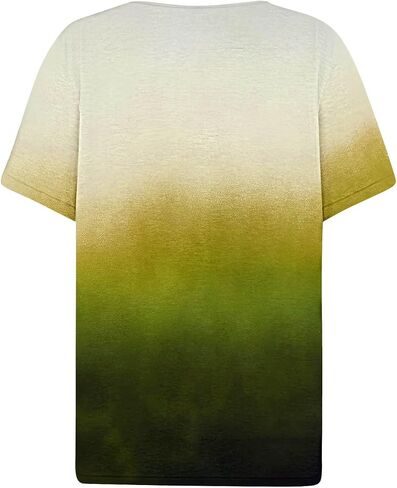 قمم الصيف للنساء 2025 زر V Neck Boho القمصان قصيرة الأكمام in Saudi Arabia