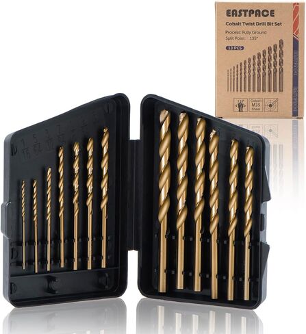 115Pcs M35 Cobalt Drill Bit Set, Twist Jobber Drill Bit Kit for Stainless Steel, Hard Metal and Wood Plastic with Indexed Metal Case (A-Z, 1-60,1/16 Inch-1/2 Inch) in Saudi Arabia