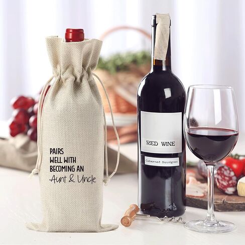（Black） I Cant Drink This But You Can Pregnancy Announcement for Grandparents Aunt Parents New Mom Dad Pregnancy Announcement Wine Bag in Kuwait
