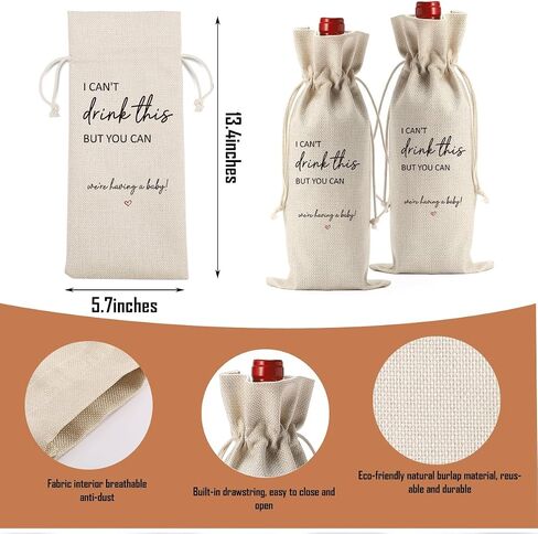 （Black） I Cant Drink This But You Can Pregnancy Announcement for Grandparents Aunt Parents New Mom Dad Pregnancy Announcement Wine Bag in Saudi Arabia