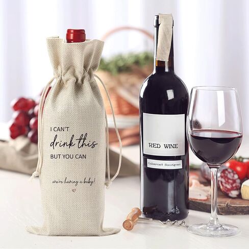 （Black） I Cant Drink This But You Can Pregnancy Announcement for Grandparents Aunt Parents New Mom Dad Pregnancy Announcement Wine Bag in Saudi Arabia