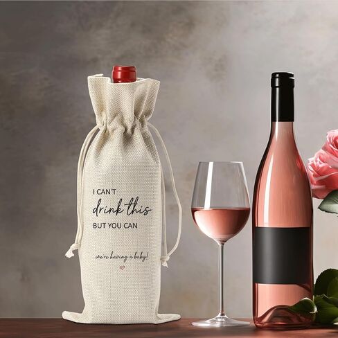 （Black） I Cant Drink This But You Can Pregnancy Announcement for Grandparents Aunt Parents New Mom Dad Pregnancy Announcement Wine Bag in Saudi Arabia