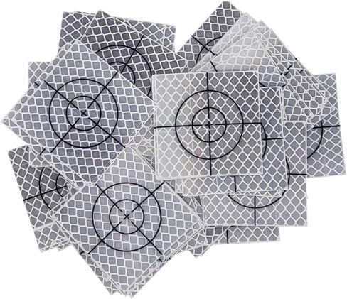 100pcs ورقة عاكس الشريط العاكس الهدف الإجمالي المحطة 20/30/ 40/50/60 مم الفضة الرجعية الهدف العاكس (50 × 50 مم) in Kuwait