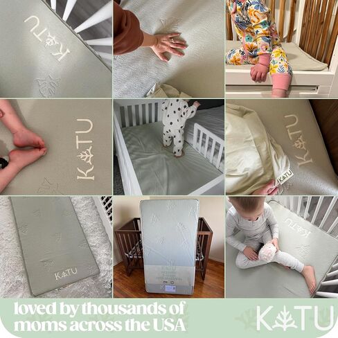 Katu 100 ٪ العضوية اللاتكس+مرتبة سرير جوز الهند 2 مرحلتين للرضع/الوليد/طفل صغير آمن غير سام غير سامة في التنفس GOLS W GOLS W in Kuwait