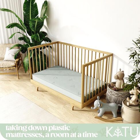 Katu 100 ٪ العضوية اللاتكس+مرتبة سرير جوز الهند 2 مرحلتين للرضع/الوليد/طفل صغير آمن غير سام غير سامة في التنفس GOLS W GOLS W in Kuwait