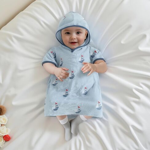Baby Boy Girl Swim Cover Up Hooded Beach Towel Toddler Terry Cloth Bathrobe Bathing Suit Coverup in Kuwait