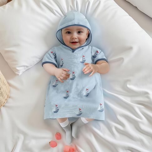 Baby Boy Girl Swim Cover Up Hooded Beach Towel Toddler Terry Cloth Bathrobe Bathing Suit Coverup in Kuwait