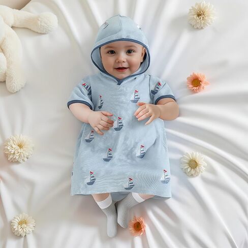 Baby Boy Girl Swim Cover Up Hooded Beach Towel Toddler Terry Cloth Bathrobe Bathing Suit Coverup in Kuwait