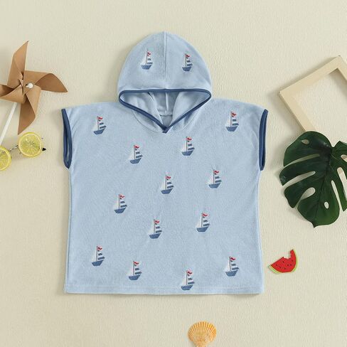 Baby Boy Girl Swim Cover Up Hooded Beach Towel Toddler Terry Cloth Bathrobe Bathing Suit Coverup in Kuwait
