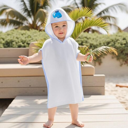 Baby Boy Girl Swim Cover Up Hooded Beach Towel Toddler Terry Cloth Bathrobe Bathing Suit Coverup in Kuwait