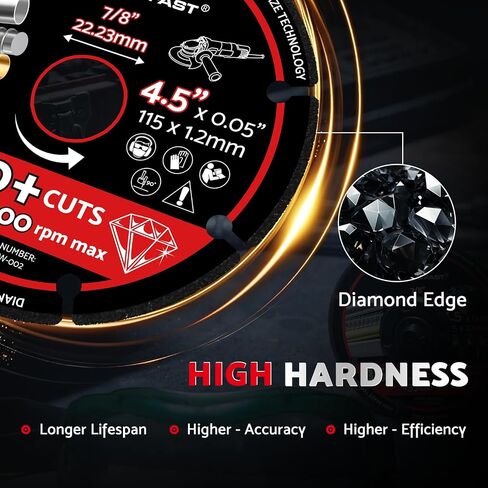 S & F Stead & Fast Diamond Cutting Wheel 4 1/2 بوصة مع 7/8 '' Arbor ، 4.5 قطع العجلة للمعادن ، حديد التسليح ، الترباس ، سبائك ، النحاس ، الصلب ، الحديد الزهر in Kuwait