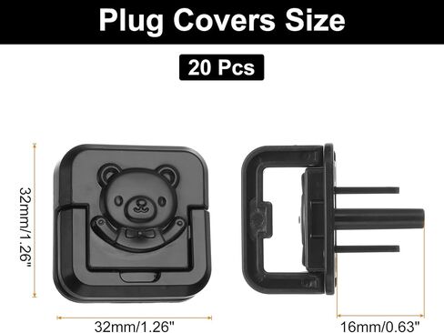 MECCANIXITY 10 Pack Outlet Covers Proofing, Plug Covers Easy Installation Electric Plug Protectors Safety Socket Cover Plugs Protector Black in Saudi Arabia