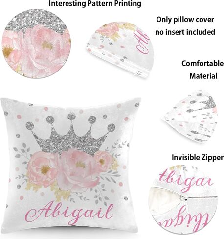 Personalized Baby Name Nursery Throw Pillow Cover for Baby Boy Girl Gift Custom Pillow with Name Personaized Throw Pillow Cove Sofa Couch Cushion Home Decor Pillow - Woodland Animals in Kuwait