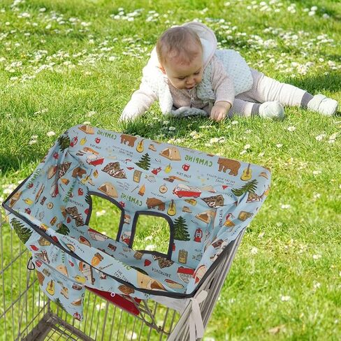 Shopping Cart Cover - Baby Safety Cart Cover with Cute Prints, infantt Seat Protector | Easy-to-Use Shopping Cart Seat Cover, Comfortable Shopping Cart Cover for Highchairs, Swings, and Toddler Carts in Saudi Arabia