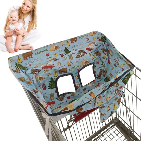 Shopping Cart Cover - Baby Safety Cart Cover with Cute Prints, infantt Seat Protector | Easy-to-Use Shopping Cart Seat Cover, Comfortable Shopping Cart Cover for Highchairs, Swings, and Toddler Carts in Saudi Arabia