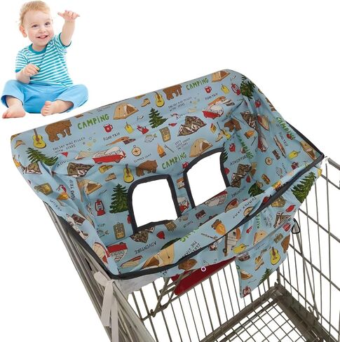 Shopping Cart Cover - Baby Safety Cart Cover with Cute Prints, infantt Seat Protector | Easy-to-Use Shopping Cart Seat Cover, Comfortable Shopping Cart Cover for Highchairs, Swings, and Toddler Carts in Saudi Arabia