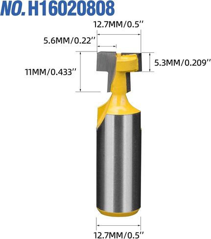 1pc Keyhole Router Bit, 1/2" Shank T-Track Slotting Cutter Router Bit 3/8 inch Blade Diameter T-Slot Grooving Milling Cutter Tool for Woodworking T-Track Slotting Milling Cutter in Saudi Arabia