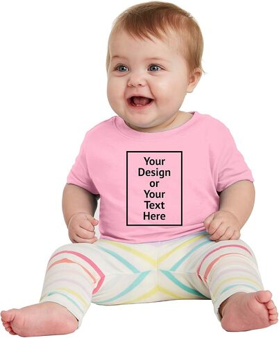 Personalized Photo Fine Jersey Tee for Kids 3322 Infant Age 6M to 24M Custom T-Shirt for Boys Girls Front/Back Print in Saudi Arabia