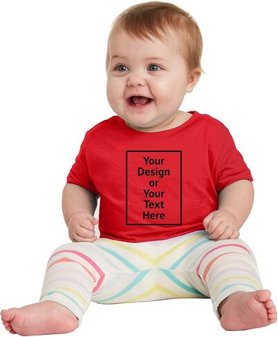 Personalized Photo Fine Jersey Tee for Kids 3322 Infant Age 6M to 24M Custom T-Shirt for Boys Girls Front/Back Print in Saudi Arabia