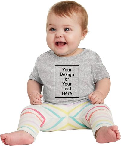 Personalized Photo Fine Jersey Tee for Kids 3322 Infant Age 6M to 24M Custom T-Shirt for Boys Girls Front/Back Print in Saudi Arabia