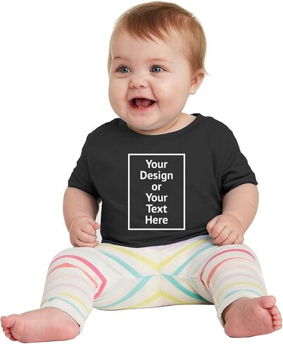 Personalized Photo Fine Jersey Tee for Kids 3322 Infant Age 6M to 24M Custom T-Shirt for Boys Girls Front/Back Print in Saudi Arabia