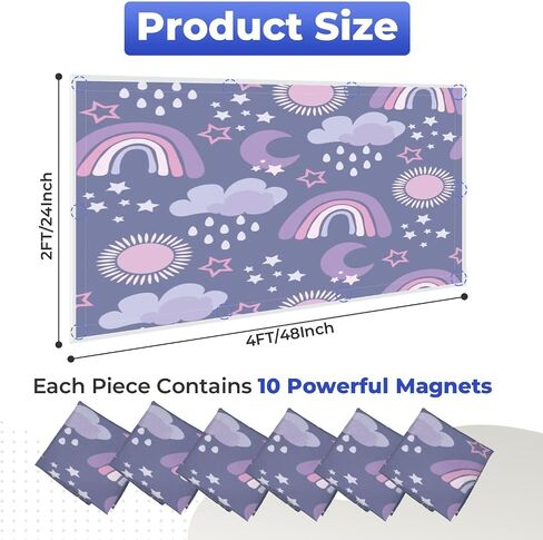 6 Pack Fluorescent Light Covers for Ceiling Lights Lavender Nursery Rainbows clouds Magnetic Light Filters Diffuser Shade for Classroom Home Office School in Saudi Arabia