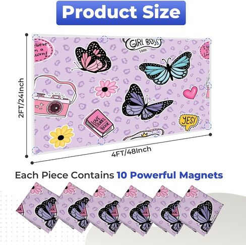 6 Pack Fluorescent Light Covers for Ceiling Lights Beautiful cute butterfly cartoon drawings Kids style doodle sketch Magnetic Light Filters Diffuser Shade for Classroom Home Office School in Saudi Arabia