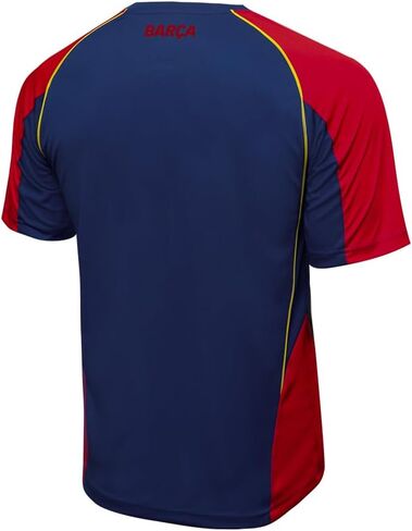 Icon Sports FC Barcelona Shirt - Officially Liecensed Jersey Style Short Sleeve Athletic Football Team Graphic Game Day Active Tee Top | Highlight, Blue, Medium in Saudi Arabia