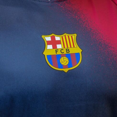 Icon Sports FC Barcelona Shirt - Officially Liecensed Jersey Style Short Sleeve Athletic Football Team Graphic Game Day Active Tee Top | Highlight, Blue, Medium in Saudi Arabia