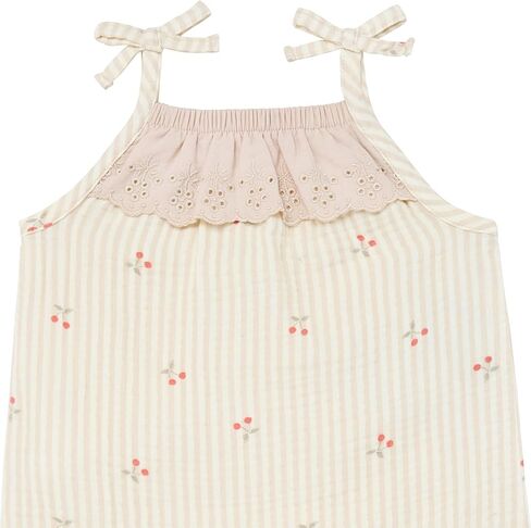 اللحظات الحديثة من قبل Gerber Baby-Girls Self Self-Eyelet Shuffle Romper Long in Kuwait
