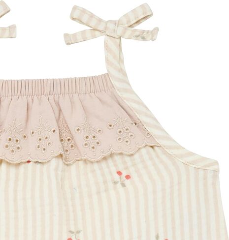 اللحظات الحديثة من قبل Gerber Baby-Girls Self Self-Eyelet Shuffle Romper Long in Kuwait