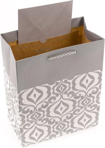 Hallmark 13" Large Gift Bag with Tissue Paper (Silver Damask) for Weddings, Engagements, Bridal Showers, and More in Saudi Arabia