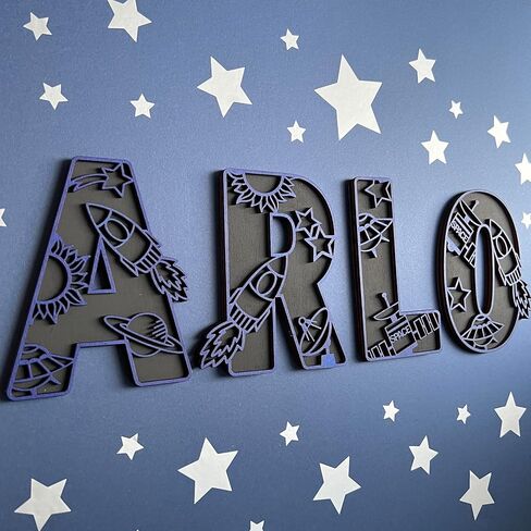 Personalized Wooden Name Sign for nursery, Wall letters Customized Name Sign Baby Room Decor, Baby Nursery Name Sign Wood Signs Personalized Baby Name Sign, Personalized Name Sign Wooden Baby Sign in Saudi Arabia