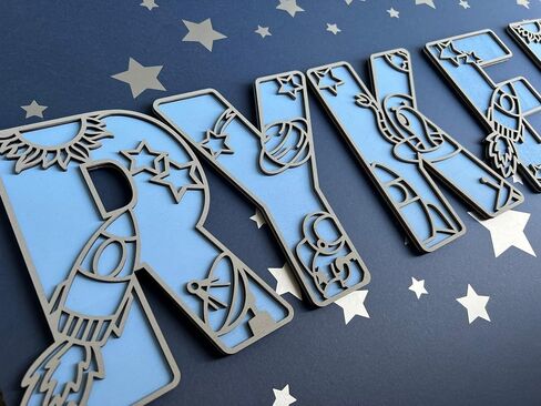 Personalized Wooden Name Sign for nursery, Wall letters Customized Name Sign Baby Room Decor, Baby Nursery Name Sign Wood Signs Personalized Baby Name Sign, Personalized Name Sign Wooden Baby Sign in Saudi Arabia