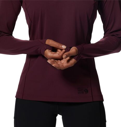 Mountain Hardwear womens Mountain Stretch Long Sleeve Crew Shirt, Glacial, Large US in Saudi Arabia
