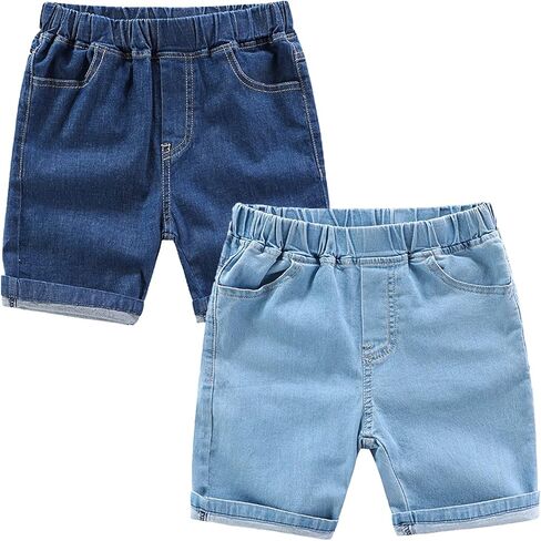 EISHOW Toddler Baby Boys Girls Cotton Denim Shorts,Kids Casual Elastic Denim Shorts with Pockets Stretch Shorts Jeans Pants in Kuwait
