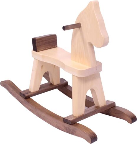 AmishToyBox.com Wooden Rocking Horse Toddler Ride-On Toy (Harvest Stain) in Kuwait