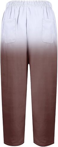 Linen Pants Women Petite 2025 Drawstring Pants Capri Pants 2025 Pants with Pockets Wide Leg Cropped Pants Linen in Kuwait