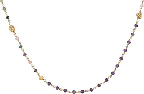 KARMA AND LUCK Spirit of Love - Genuine Garnet Stones 925 Sterling Silver- 18K Gold Plated Wrap Bracelet for Women with Gorgeous Heart Charms. Ready to Gift for Her. in Kuwait