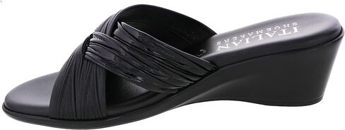 ITALIAN SHOEMAKERS Womens Saylor Wedge Sandal (9 Wide, Black) in Kuwait