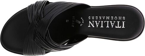 ITALIAN SHOEMAKERS Womens Saylor Wedge Sandal (9 Wide, Black) in Kuwait