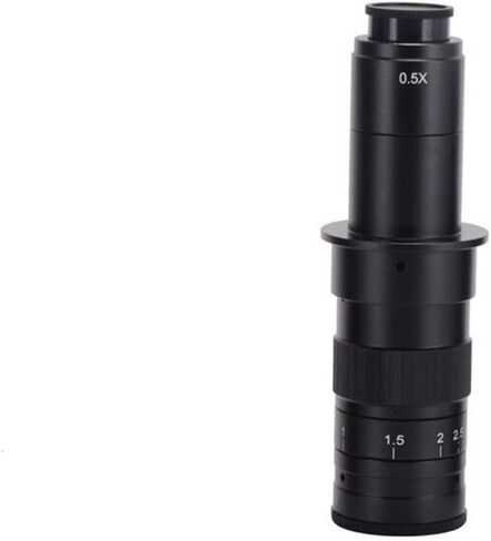 مجموعة ملحقات المجهر 300X 180X C-Mount CCD Camera Zoom Lens 1X Monocular Microscope Lens XDC-10A Slides (Color: 300x) in Kuwait