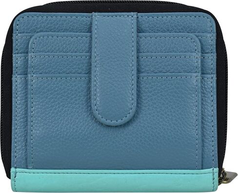 Anna by Anuschka Women's Hand-Painted Genuine Leather Zippered Organizer Wallet - Elephant Family in Saudi Arabia
